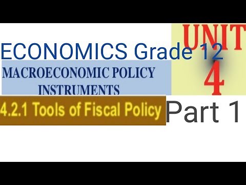 ECONOMICS Grade 12 UNIT 4 part 1.MACRO ECONOMICS Policy instruments:Fiscal policy