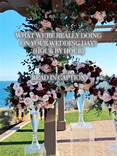 You saw the first dance. The champagne toasts. The golden light. ✨ Here’s what we saw — and did — behind the scenes, hour by hour 👇 7AM – We're up. Timeline checked. Property walk complete. Calm before the orchestration. 8AM – Vendors arrive. Linen mistake fixed. Chairs aligned with precision. 9AM – Bridal suite: glam begins, candle lit, snacks ready, deep breaths encouraged. 10AM – Stationery styled. Napkins folded. Candles lit early. Details made photo-perfect. 11AM – Cue sheets, floral place
