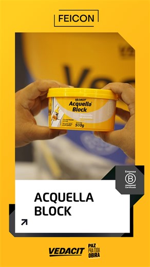 Na Feicon 2025, a Vedacit apresentou o Acquella Block – o impermeabilizante invisível que protege sem mudar o visual da sua parede. Ideal para áreas internas e externas, ele repele água, aceita pintura e forma uma camada super resistente contra infiltrações. 📍 Stand E140 – Feicon 2025 #VedacitNaFeicon #AcquellaBlock #ImpermeabilizaçãoEficiente #PazPraTodaObra | Vedacit