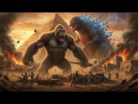 godzilla vs kong the burning desert kong protects the archaeologists