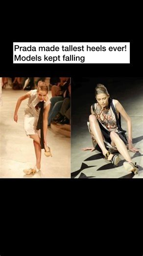Models kept falling with 17 Cms heels during Prada Show!