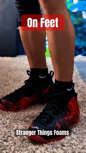 Nike x Stranger Things Foamposites on Feet 👟 #nike #kicks #shoes #snkrs #strangerthings
