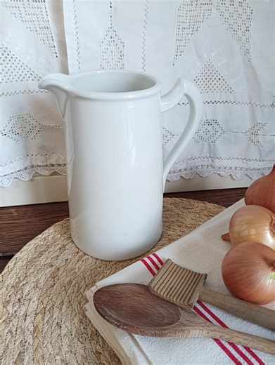 Limoges France White Porcelain Pitcher, Vintage French Jug, Farmhouse Kitchen Decor, Limoges Porcelain Pitcher, Wabi-sabi White Jug - Etsy UK