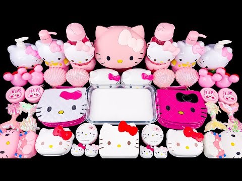 Hello Kitty Slime ASMR 💖 Pink Glossy Slime Mixing | Satisfying Relaxing Sounds