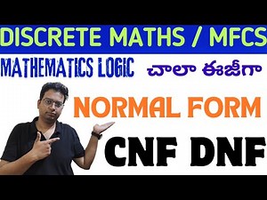 BTECH Discrete maths /Mfcs |normal form |Cnf Dnf|conjuctive normal form|disjunctive normal form