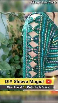 DIY Sleeve Magic ✨ Turn Simple Fabric into Stunning Bow Cutout Sleeves at Home 💚 Fun 🔥