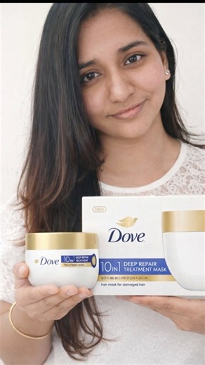 Shradha's Aura ✨ on Instagram: "Start your new year with budget-friendly hair care 🌿 Use the Dove 10 in 1 Deep Repair Treatment Mask at least twice a week for smoother, softer, damage-free hair. Shop it now from Nykaa or Amazon, or check @doveindiachannel's bio! #ad #dovehairmask #deeprepairmask #haircare #dove (Dove, Hair Mask, Deep Repair Treatment,Haircare)"