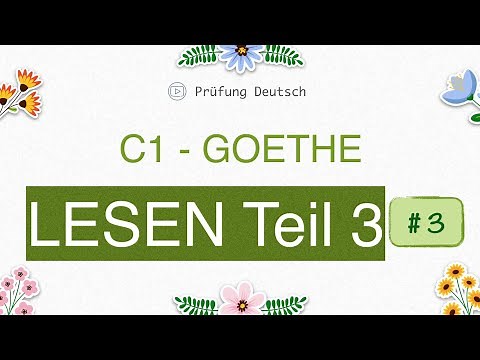 C1 Lesen Teil 3 #3 - Goethe Zertifikat Modelltest- mit Lösung und Stoppuhr