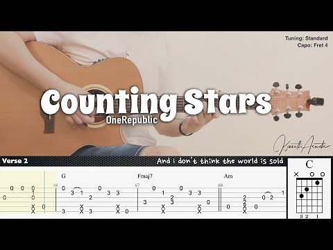 Counting Stars - OneRepublic | Fingerstyle Guitar | TAB + Chords + Lyrics