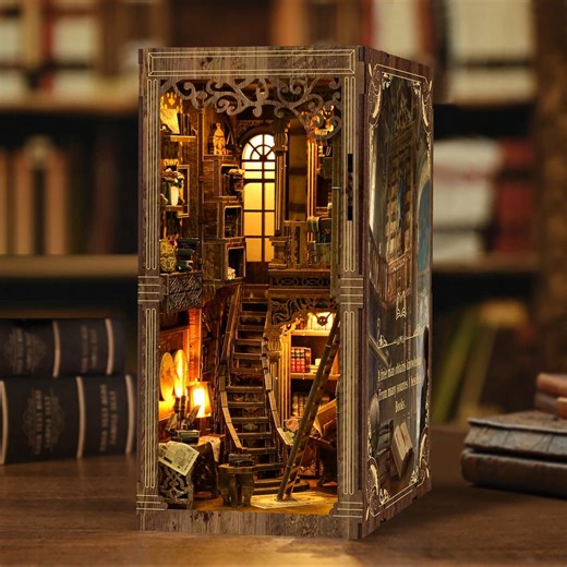 Book Nook Antique Library DIY - Miniature Bookends - Cabinet of Curiosities Model - Etsy