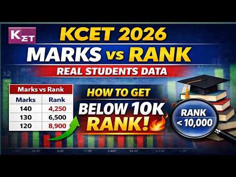 KCET 2026 Marks vs Rank (REAL DATA) | Strategy to Get Rank Below 10K