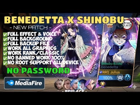 NEW UPDATE!! Script Skin Skin Benedetta Demon Slayer - Shinobu Kocho No Password | Full Effect Voice