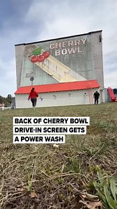 🔗: https://l.mlive.com/kidmi4 The iconic Cherry Bowl Drive-In near Traverse City is undergoing a restoration. Recently the new owners brought in a company to power wash the 80-foot mural on the back of the screen. The goal of the restoration project is to make the Cherry Bowl feel new. But not new like it was just built in 2025. New like you stepped into the drive-in on its opening day in 1953. (Video provided by Mindi Jarman) | The Muskegon Chronicle