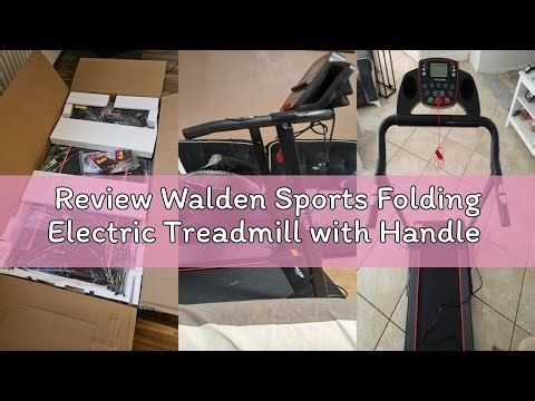 Review Walden Sports Folding Electric Treadmill with Handle - Foldable Under Desk Walking Pad with 1
