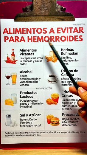 Alimentos a evitar durante hemorroides