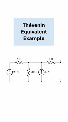ElectricalMath on Instagram: "A worked example of finding the Thevenin equivalent of an electrical circuit with respect to a pair of terminals. #electricalengineering #electricalengineer #electronics #electronicsengineering #physics #circuits"