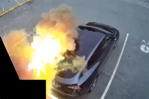 B.C. Tesla Driver Sent Flying After Massive Charging Explosion