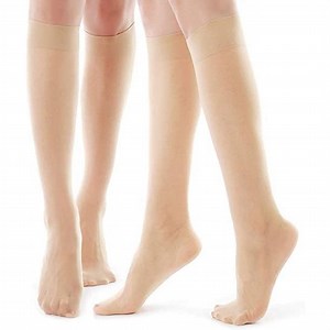 G&Y 9 Pairs Knee High Pantyhose with Reinforced Toe - 20D Nylon Stockings for Women, Nude Socks