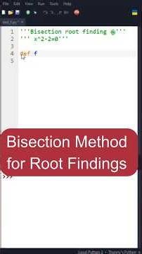 Bisection Method for Finding Roots #chemicalengineering #numericalmethods