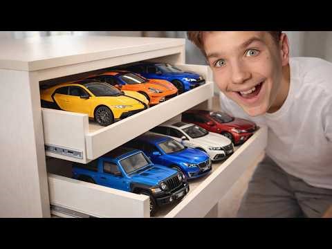 Mark Opens Hidden 1:18 Diecast Cars in Drawers! Big Model Car Unboxing