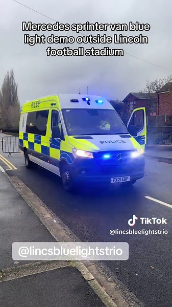 Blue light demo from Mercedes sprinter van #blues #demo #mercedes #sprintervan #fyp @lincs.999