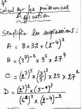 Exercices de calcul dans ℝ : maîtrise les puissances et simplifie ces expressions #maths #seconde