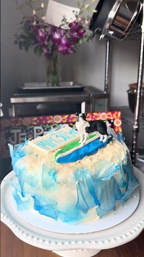Surf themed cake 🌊 🏄‍♀️ ☀️ #homebaker #birthdaycake #baking #carrotcake #cakedecorating
