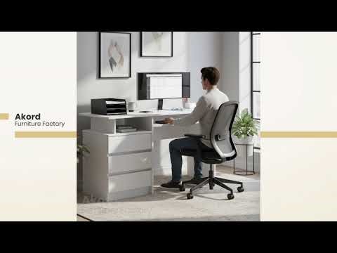 👩🏻‍💻 Grand bureau avec 3 tiroirs | Créez un espace de travail confortable !