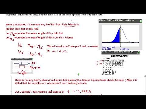 AP STATS FRQ 2010 #5 Walkthrough 2 Sample T-Test