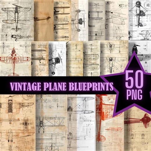 Vintage Plane Blueprints Patent Drawings PNG Printable Schematic Vintage Ephemera Mechanical Drawings Junk Journal Digital Paper Machine - Etsy
