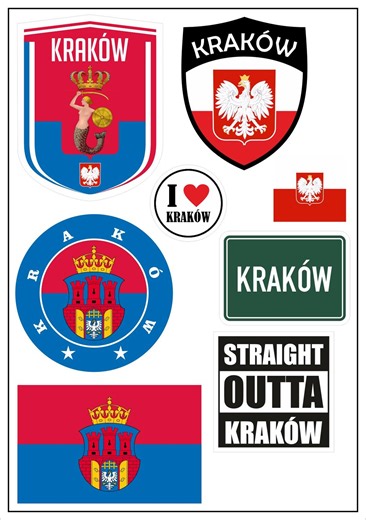 Krakow Sticker Map 8 Pieces - Poland Car Motorcycle Biker Flag Sticker Decal Vinyl ST - Etsy