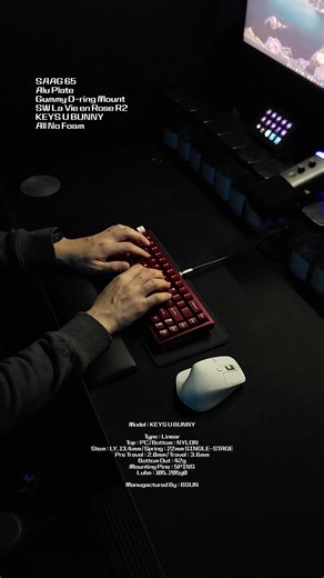 KEYS U BUNNY Linear Switch SAAG65 #typingsound #typing #keyboard #sound #asmr #custom