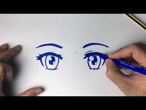 How to draw two eyes in manga or anime style