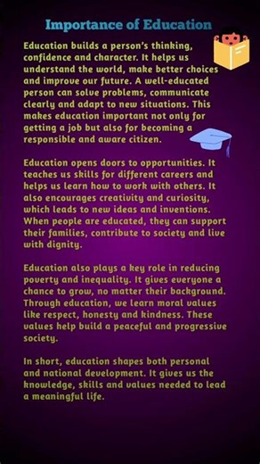 Importance of Education Essay in 200 Words | Easy English Essay for Students