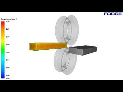 Long product rolling simulation with temperature distribution - FORGE®
