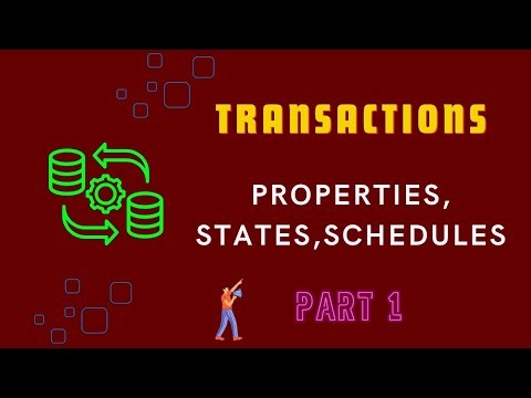 Transaction States, ACID Properties, Concurrency Problems, Schedules