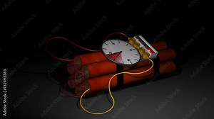 Dynamite bomb with clock timer - 10 sec.time laps Stock Video