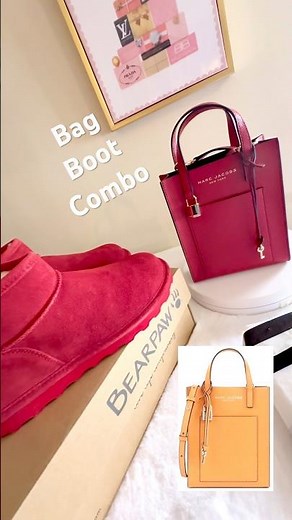 BAG BOOT COMBO MARC JACOBS MICRO GRIND TOTE BEARPAW BOOTS #marcjacobsbag #marcjacobstote