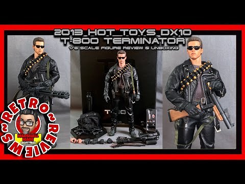 4K Retro Review 2013 Hot Toys DX10 T-800 Terminator 2 1/6 Scale Action Figure Review and Unboxing