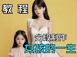 【AI动画】AnimeteDiff分段制作[女孩一生]教程,小显存可用,不使用prompt travel及controlnet