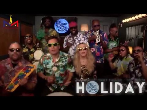 Madonna Performs "Holiday" with Jimmy Fallon & The Roots (04.09.15)