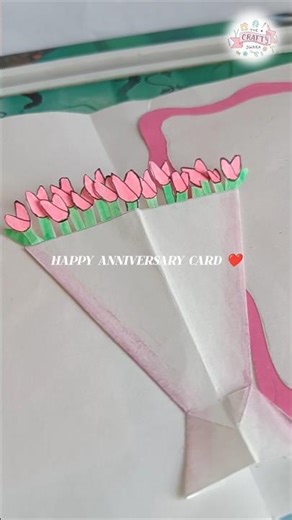 Easy & Beautiful Handmade Card for Parents Anniversary 🌸 #shortvideo #youtube