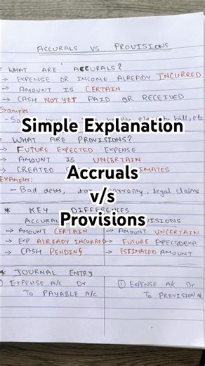 Accrual vs Provision explained in the simplest way for beginners! #accruals #provisions #account