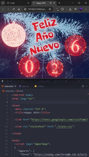 17 shares | Happy 2026 #programación #javascript #html #code #desarrolloweb #animation #happy #2026 #tree #efects | Becod - Recursos Web Para Desarrolladores | Facebook