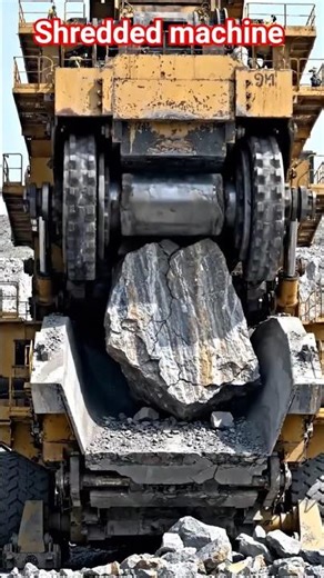 Shredded machine crash big stone #shortvideo #shredded #crash