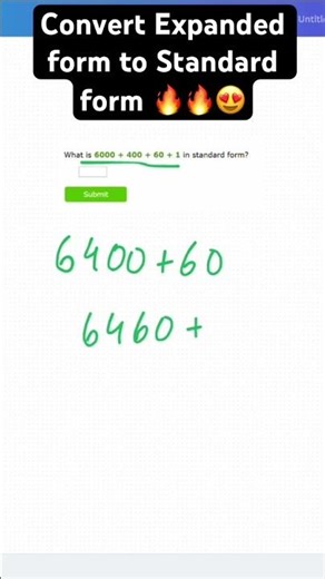 Conversion from Expanded form to Standard form | Basic Concept | #viral #maths #shortvideo #shorts