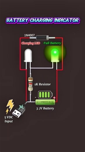 Battery Charging Indicator Circuit Diy Electronics Project Follow for more like this. Like❣️ comments📋 Share📤 Keep Supporting 🤝 #batterykndicator #chargingindicator #electronicsproject #diyelectronic #diyelectronics #diyelectrical #electronicidea #electronicstudent #electronicstudents #electronicsolvers #electronicsengineering #electronicengineering #digitalelectronics | WA Electronics