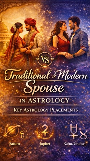 SHREE | NUMEROLOGY | ASTROLOGY ✨ on Instagram: "Follow & dm me for personal reading and guidance 🙏 @astroshree3 🔱 TRADITIONAL SPOUSE (Saturn & Jupiter Dominance) ✨Strong Saturn Influence ▪️Saturn in the 7th house or aspecting it ▪️7th lord under Saturn’s influence ▪️Venus conjunct, aspected, or restricted by Saturn = Serious, mature, disciplined spouse = Loyal, patient, emotionally reserved = Marriage seen as responsibility, not experimentation ✨Strong Jupiter Influence ▪️Jupiter strong, digni