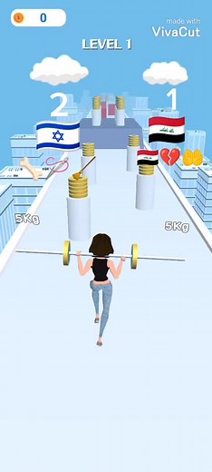 Female Character Weightlifting Animation in Cityscape