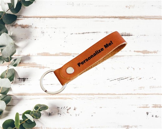 Personalized Leather Accessories for Men and Women, Monogrammed Keychain Gift for Him and Her - Etsy
